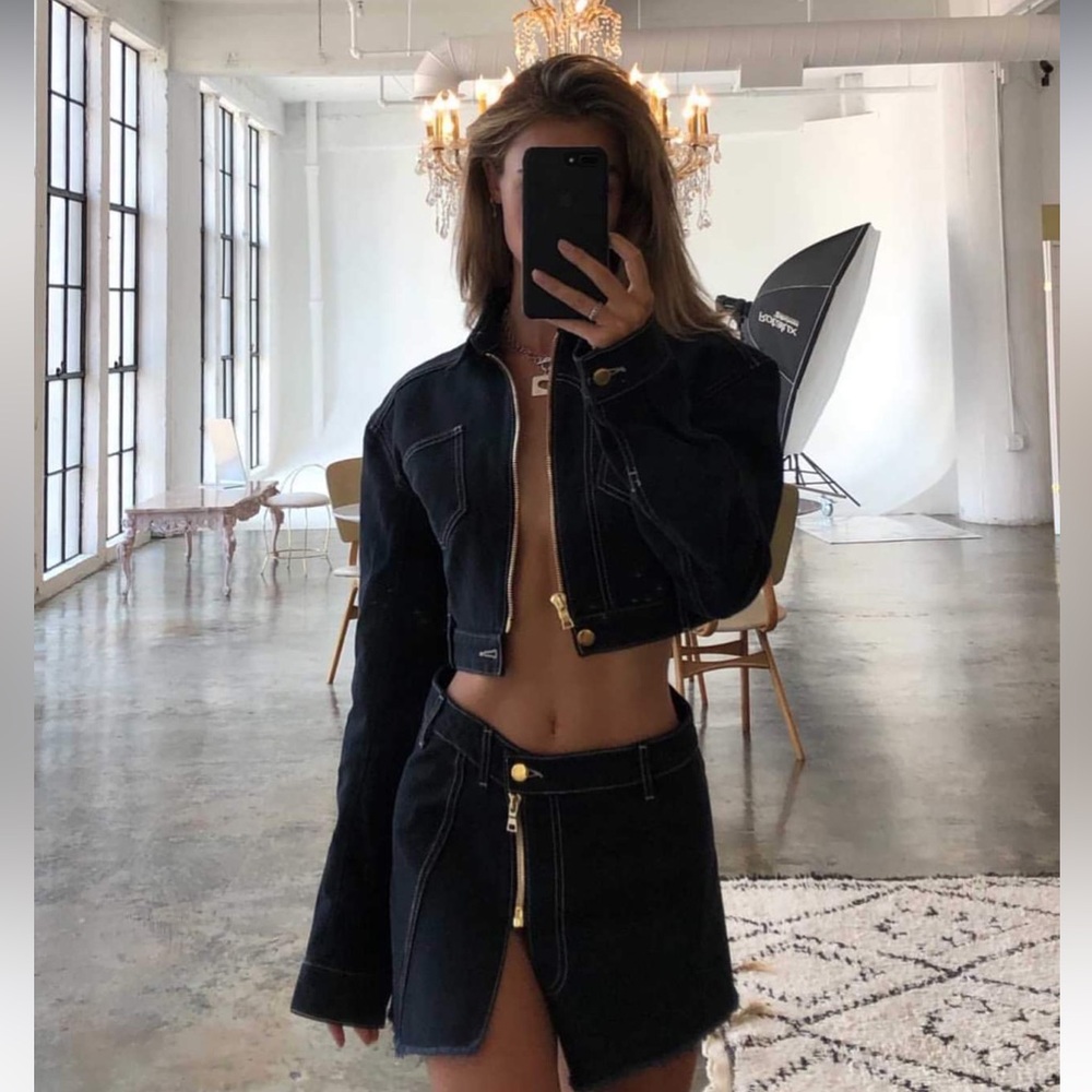 *RARE* AREYOUAMI KIXU DENIM ZIP SKIRT